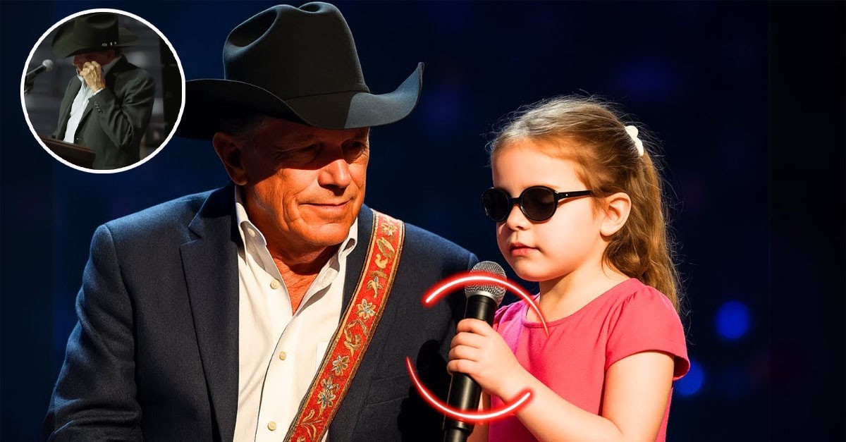 A blind girl surprised George Strait on stage his reaction moved all of America