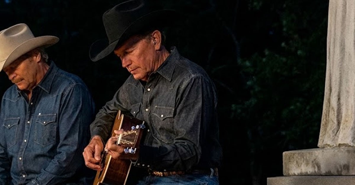 A Melodic Tribute: George Strait and Alan Jackson Under the Loretta Lynn Statue